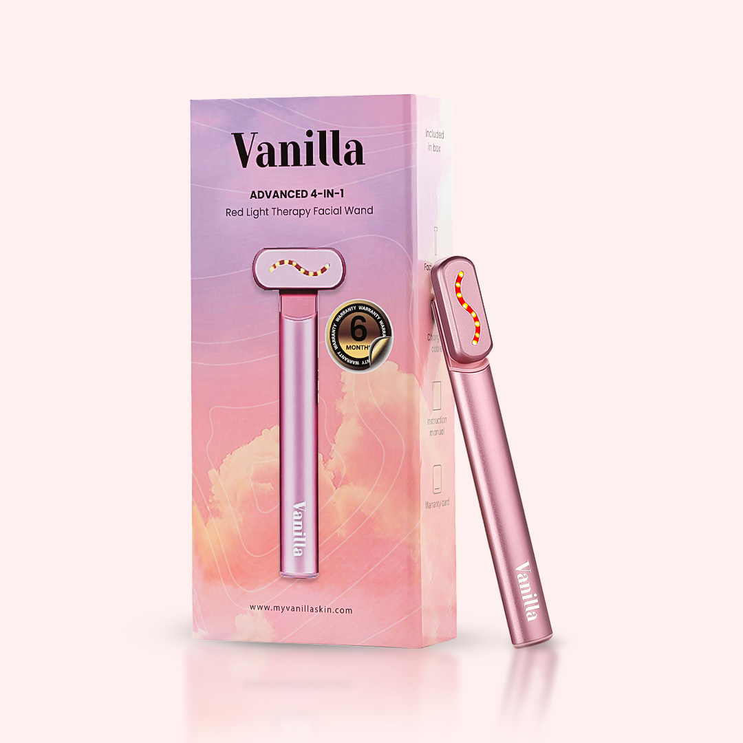 Red light therapy facial wand