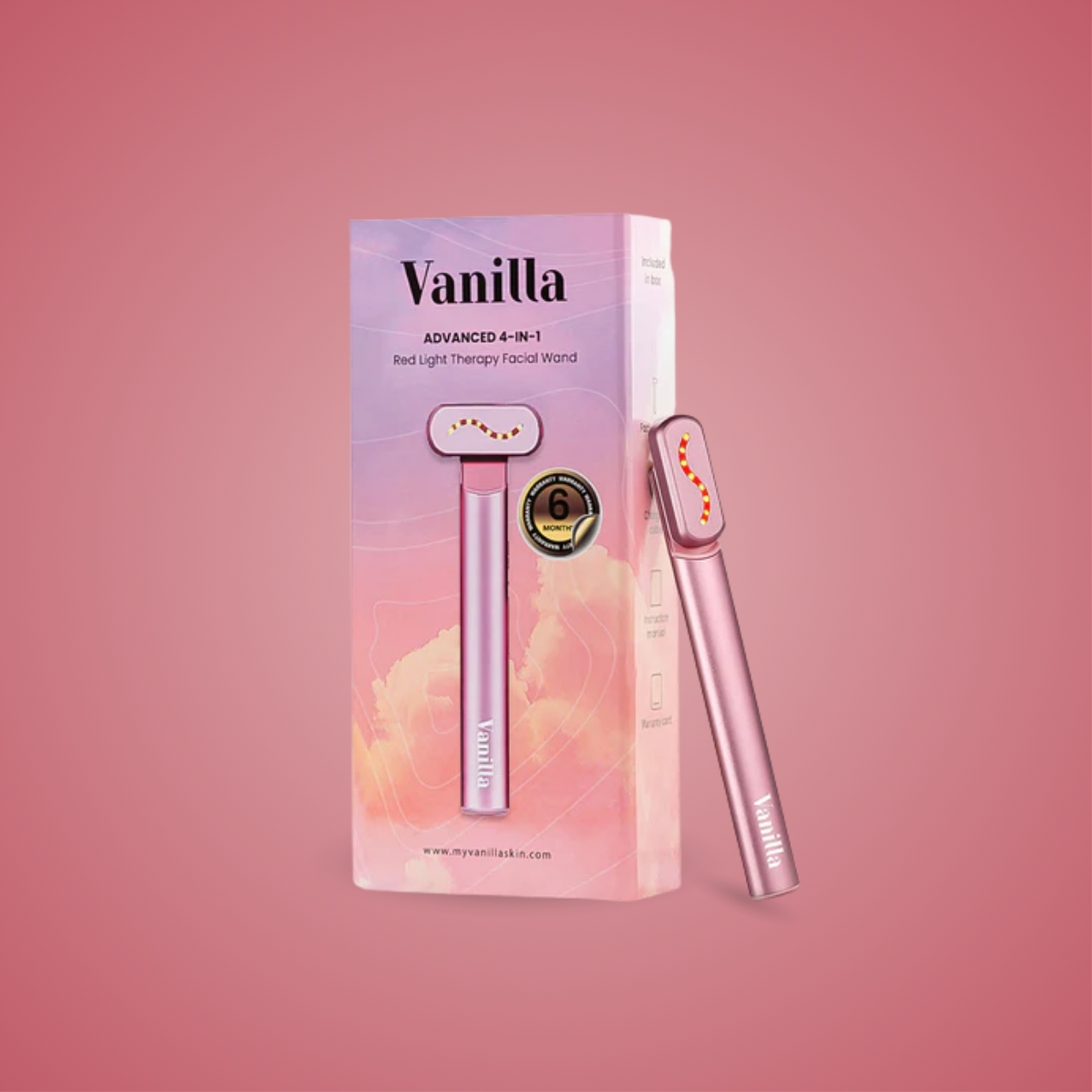 Red light therapy facial wand