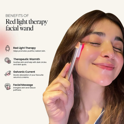 Red light therapy facial wand