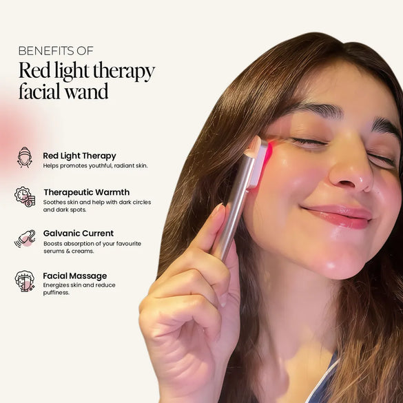 Red light therapy facial wand