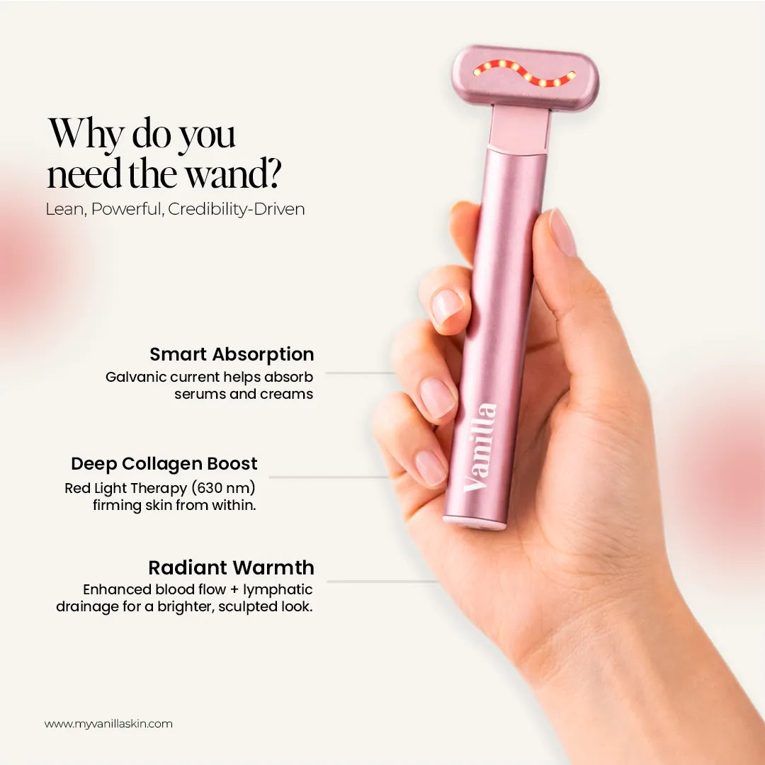 Red light therapy facial wand
