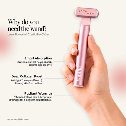 Red light therapy facial wand