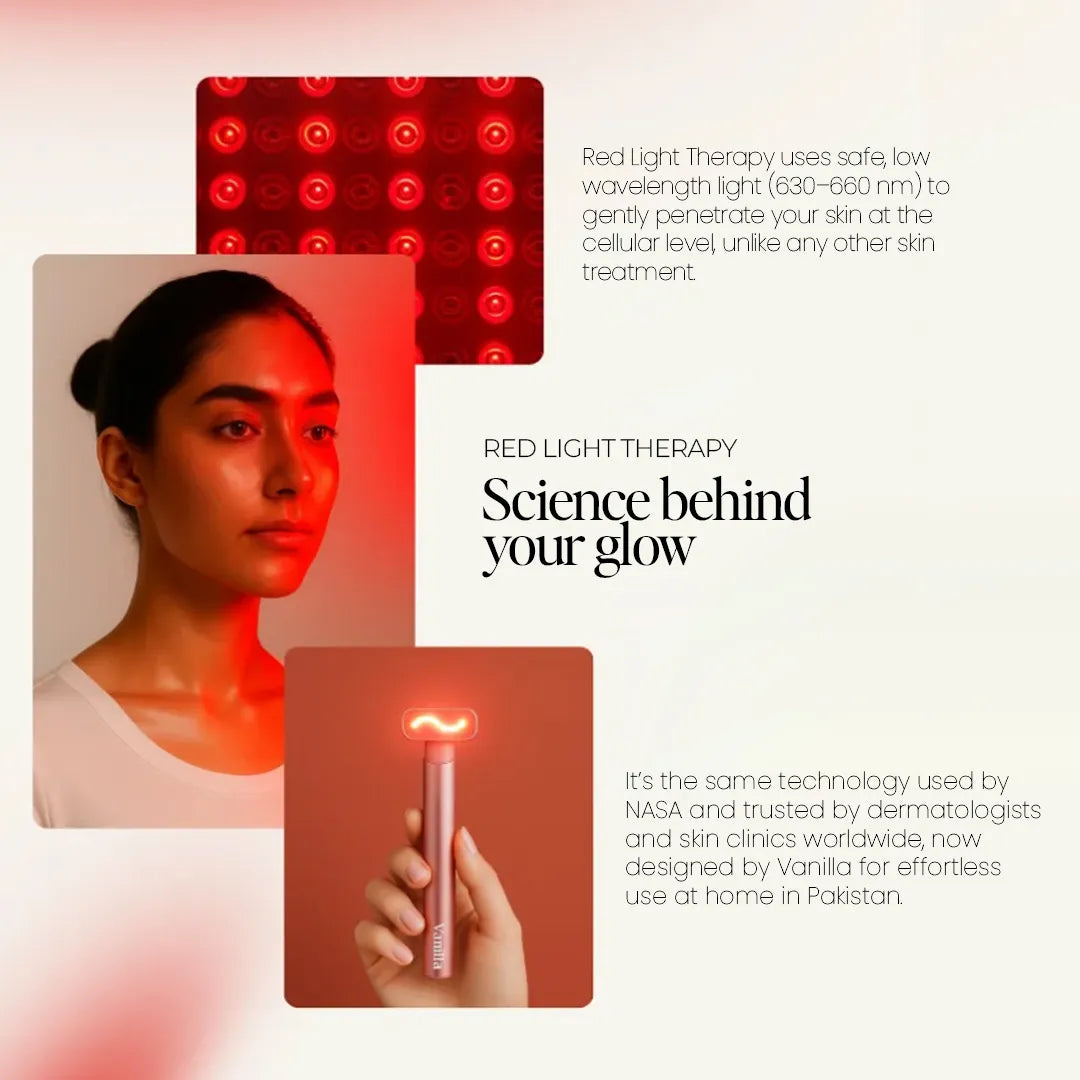 Red light therapy facial wand