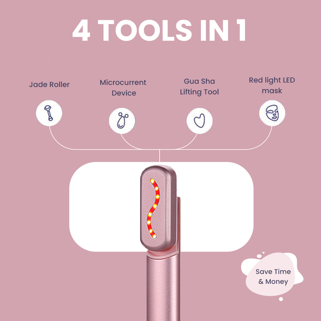 Red light therapy facial wand